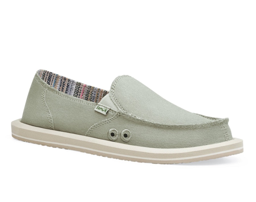 Sanuk W Donna Hemp Olive Grey