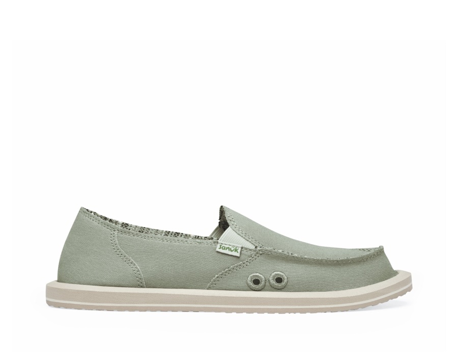 Sanuk W Donna Hemp Olive Grey