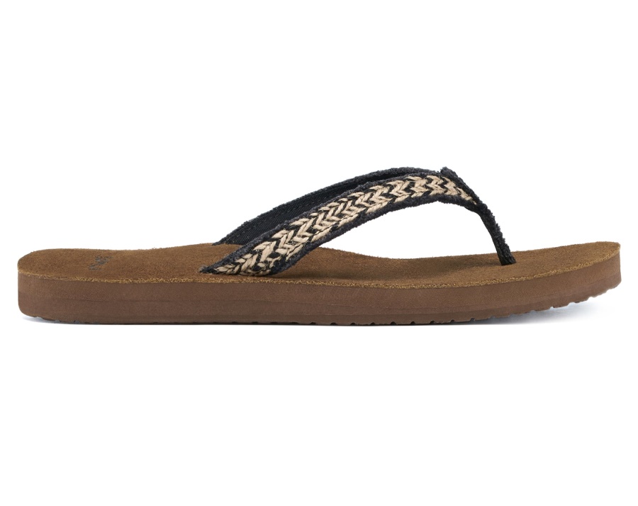 Sanuk W Fraidy Jute Black-Tan