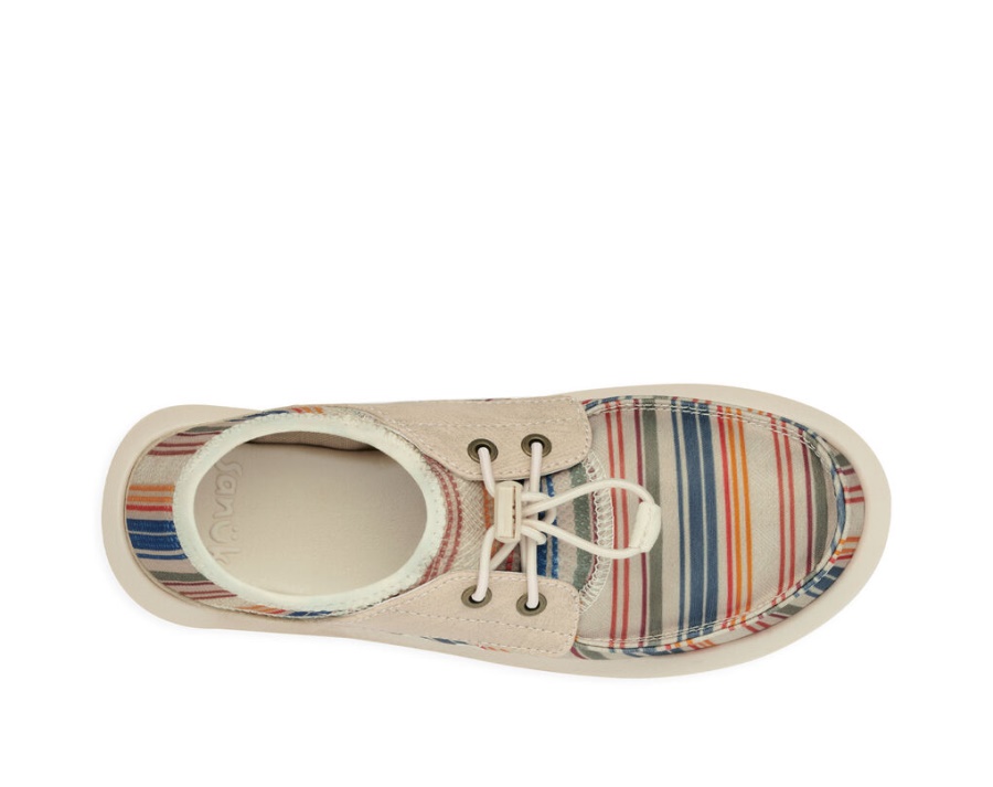 Sanuk Boatie St Print Beige Coastal Stripe