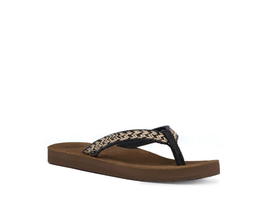 Sanuk Fraidy Jute Black-Tan