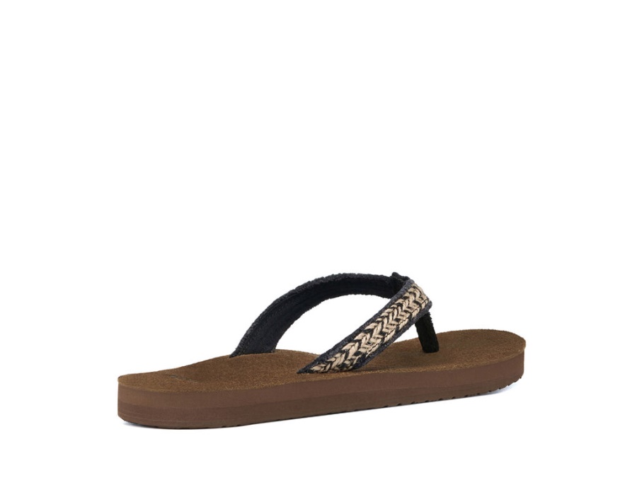 Sanuk Fraidy Jute Black-Tan