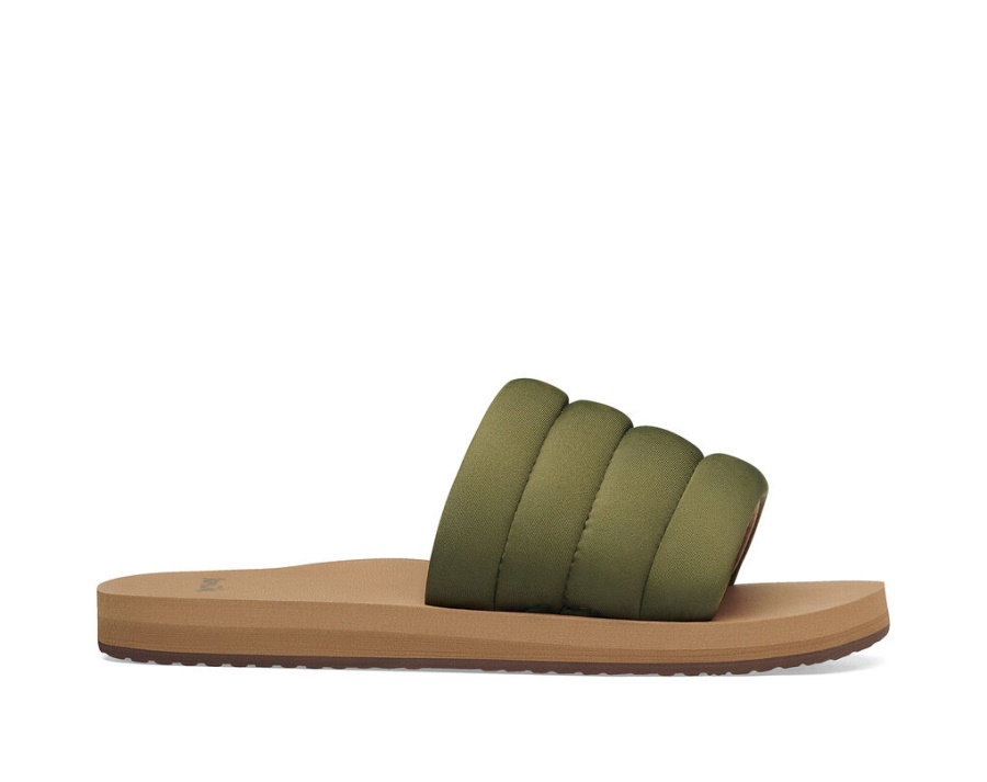 sanuk_puff_n_slide_st_dark_olive.jpg Sanuk Puff N Slide St Dark Olive - Image 1